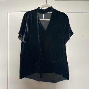 Madewell Dark Green Velvet Blouse